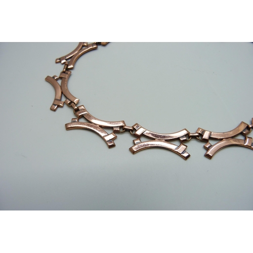 7173 - A 1950s modernist copper tone necklace by Maurice Renior