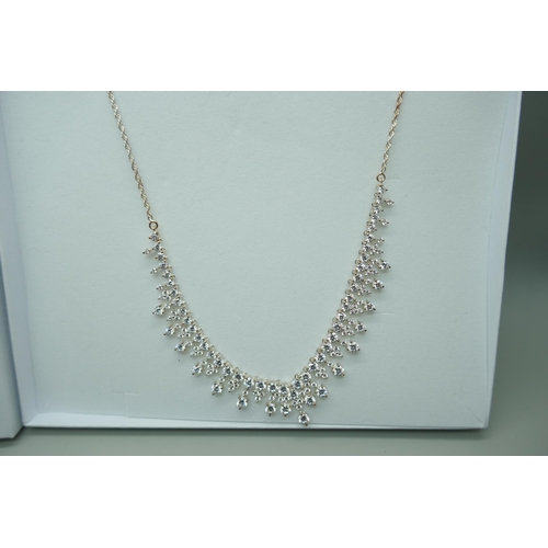 7235 - A 925 sterling silver and cubic zirconia necklace, 20.6g