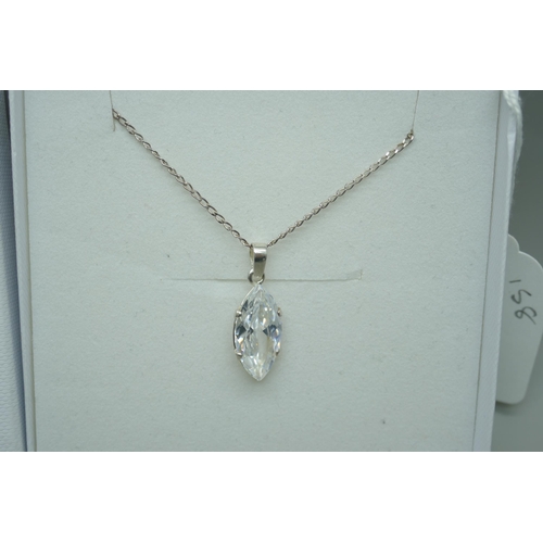 7244 - A silver and cubic zirconia pendant, 5.4g