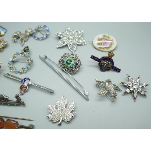 7251 - A collection of costume brooches