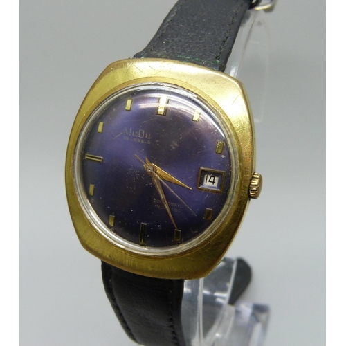 7262 - A Mudu 25 jewel Doublematic wristwatch, circa 1970s