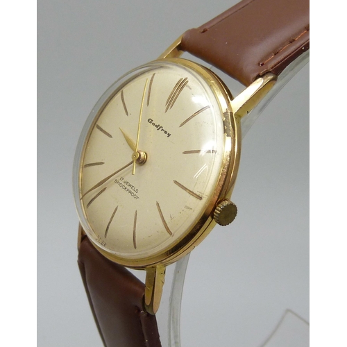 7263 - A vintage Godfrey wristwatch, Russian, made by First Moscow Watch Factory, made in USSR