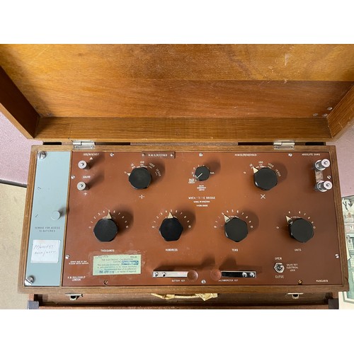 224 - An H.W. Sullivan military issue portable Wheatstone Bridge, cased