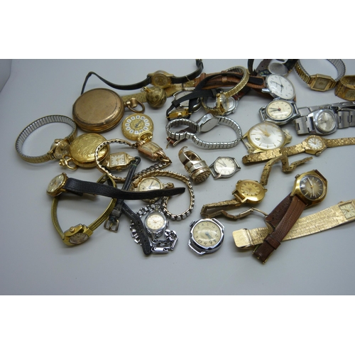 7274 - A collection of mechanical wristwatches and pocket watches, some a/f