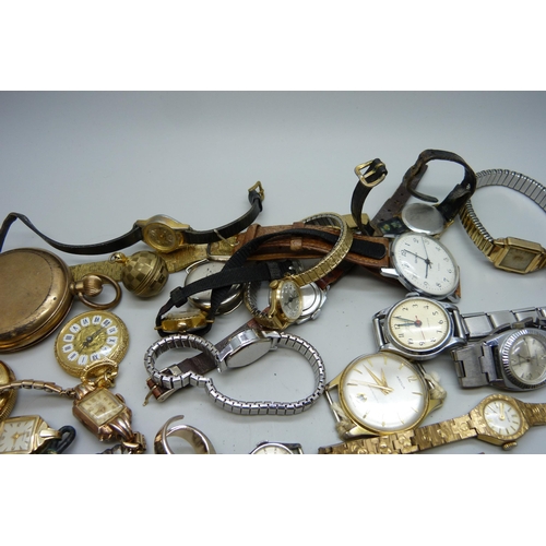 7274 - A collection of mechanical wristwatches and pocket watches, some a/f