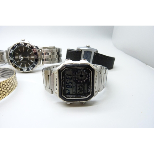 7275 - A collection of wristwatches including Casio, Amadeus and Slazenger