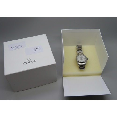 7275A - A lady's Omega Seamaster with diamond dial, Aqua Terra, with box, no papers