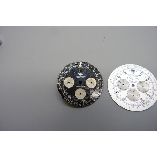 7276 - Two Breitling wristwatch dials, Navitimer and Breitling for Bentley