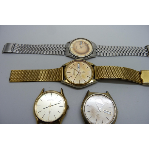 7284 - Three Seiko King Quartz wristwatches and one other Seiko Quartz wristwatch