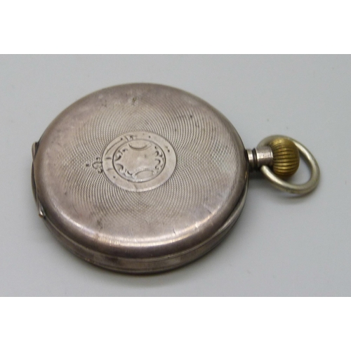 7303 - A silver pocket watch, London import mark for 1919, a/f