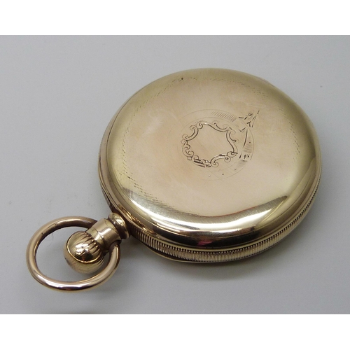 7304 - A Waltham pocket watch with Masonic dial