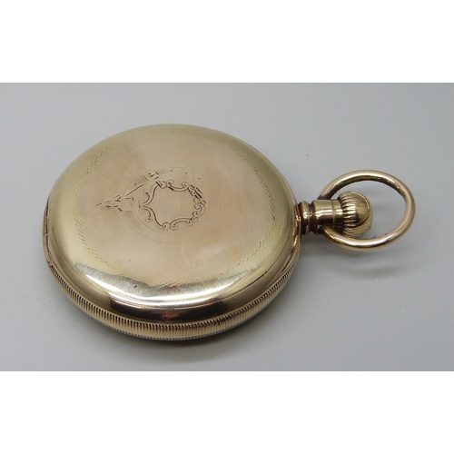 7304 - A Waltham pocket watch with Masonic dial