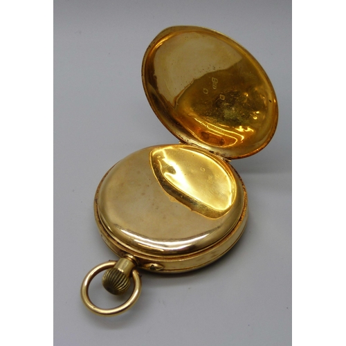 7305 - An 18ct gold case pocket watch, inner case marked 18ct gold, total weight 75.4g, 45mm case