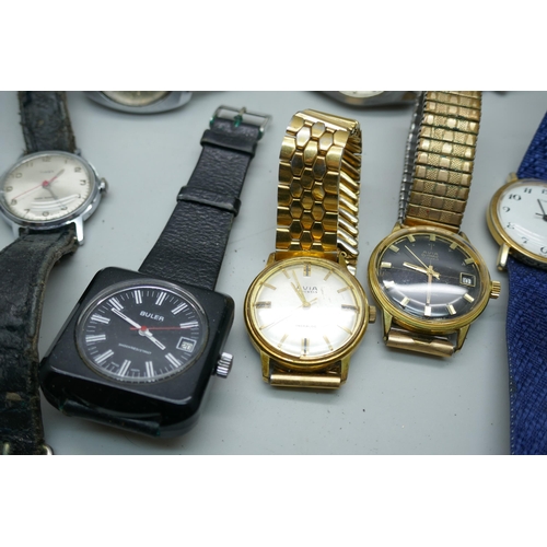 7312 - Assorted mechanical wristwatches including Buler, Imado, Avia and Eterna