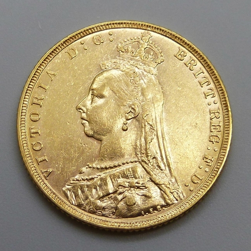 7324 - A Victorian full sovereign, 1892, Melbourne mint