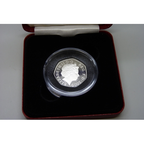 7351 - Coins; a 2006 Victoria Cross 'Award' silver proof 50p coin, with certificate