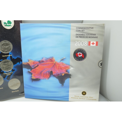 7354 - Two 2008 commemorative coin sets, Canada, Royal Canadian Mint and a Canada 125 set