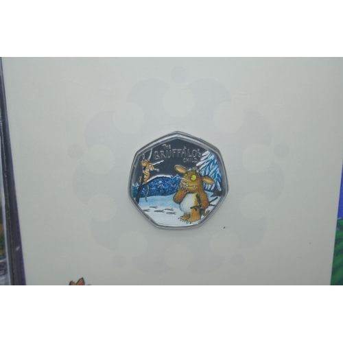 7357 - The Royal Mint, The Gruffalo's Child 50 pence in colour coin brilliant uncirculated and also The 