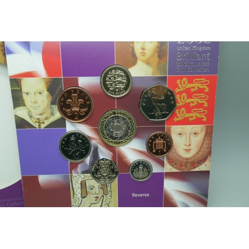 7358 - 2002 UK brilliant uncirculated coin collection by The Royal Mint