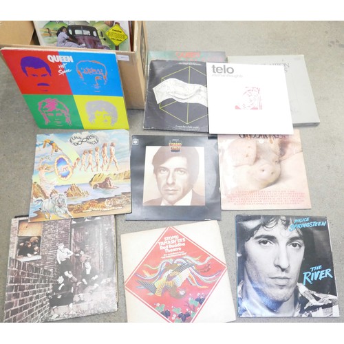 2104 - 54 LP records also one box set, mostly rock, prog rock, some soul, funk, Queen, Yes, Led Zeppelin, G... 