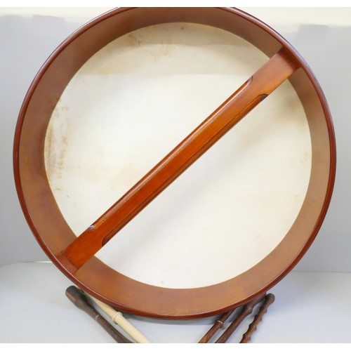 2255A - An Irish Bodhrán drum with drum sticks