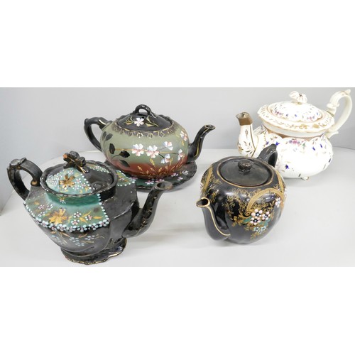 2083 - A collection of Victorian tea pots