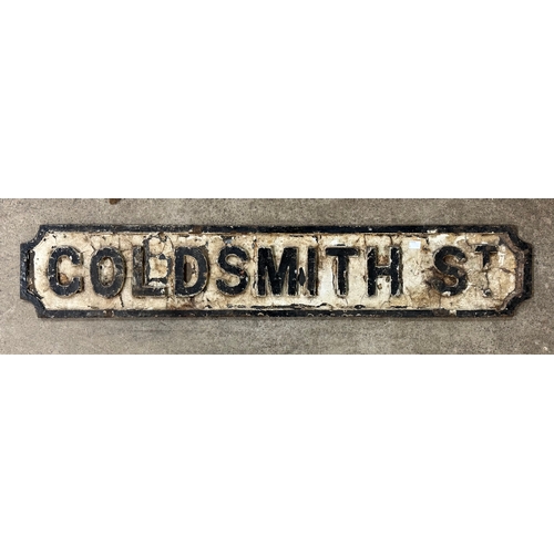 250A - A ‘Gold smith St.’ cast iron street sign