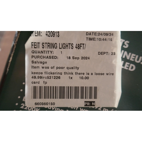 6094 - Feit String Lights - 48Ft/ 14.6M (348-140) *This lot is subject to Vat