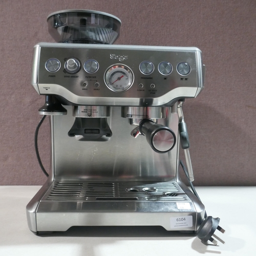 6104 - Sage Barista Express Pump Coffee Machine , Original RRP £449.99 + Vat (348-131) *This lot is subject... 