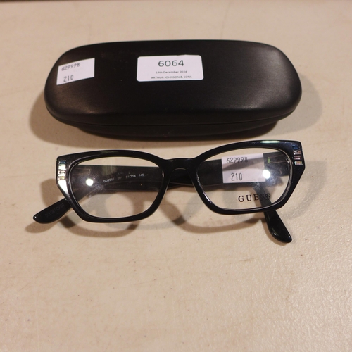 6064 - Guess Black Plastic Glasses and Case(348-210) *This lot is subject to Vat