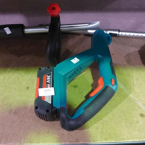 6331 - Powerglide Floor Cleaner and a Bosch Grasstrimmer (Both Damaged)  - This lot requires UK adapters   ... 