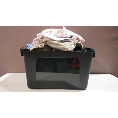 6169 - DNKY City Map Hand Towel and a Quantity of Clothing in a Storage Box   (343-210,221) *This lot is su... 