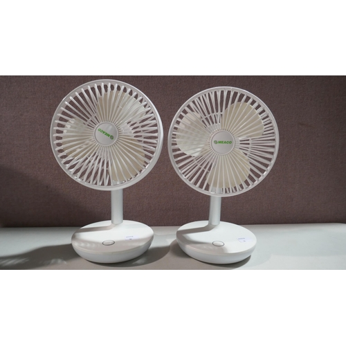 6117 - Two Meaco Portable Fans and an Iris Woozoo 5 Speed Fan  With Remote    (348-36,40) *This lot is subj... 