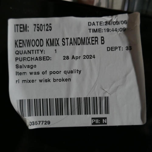 6118 - Kenwood Kmix Black Standmixer - model - Bkmx750Ab, Original RRP £199.99 + Vat (348-22) *This lot is ... 