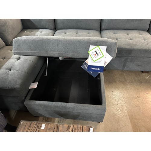 3045 - Tisdale 6 piece Dark Grey sectional Sofa with storage ottoman, Original RRP £1416.66 + Vat (4219-2) ... 