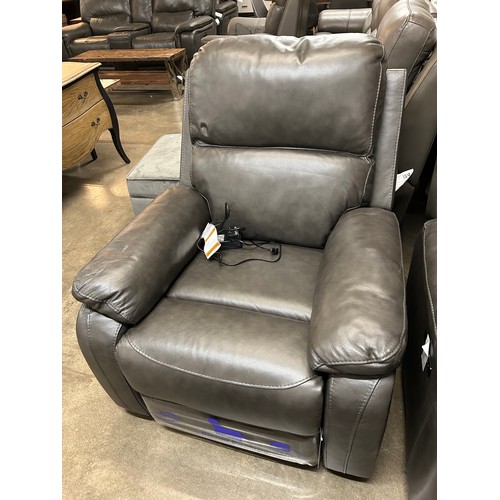 3077 - A Kuka callie electric reclining slate leather armchair (Damaged/Marked), Original RRP £458.33 + Vat... 