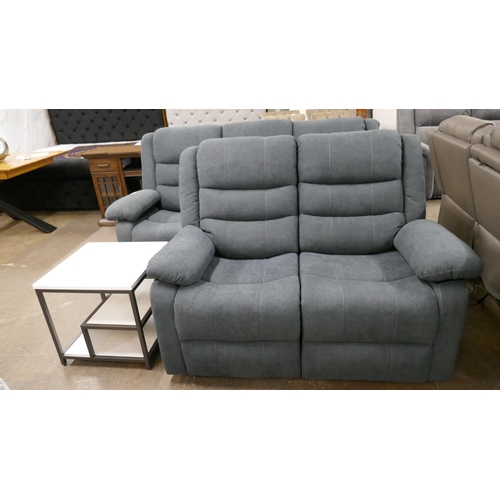 3249 - A Serrento dark grey pair of reclining sofas