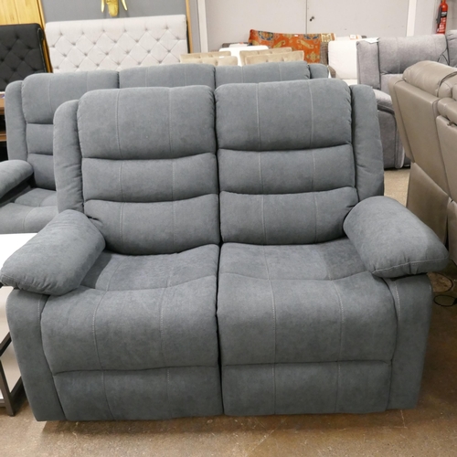 3249 - A Serrento dark grey pair of reclining sofas