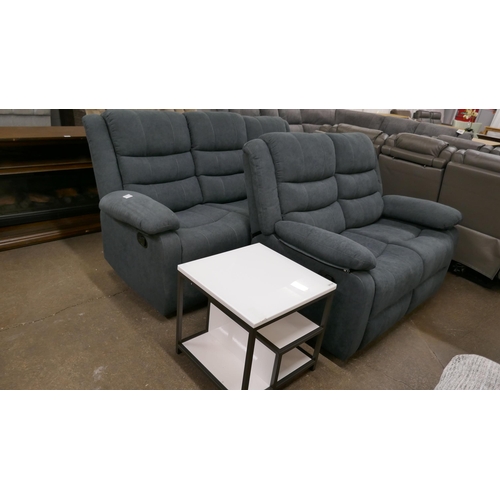 3249 - A Serrento dark grey pair of reclining sofas