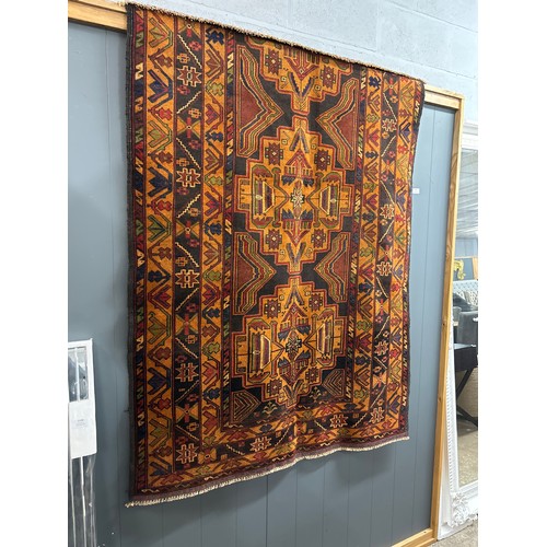 3105 - Rust grand woven afghan blauchi tribal rug 112 x 234