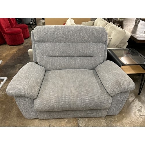 3183 - A grey textured weave upholstered manual reclining 1.5 seat armchair