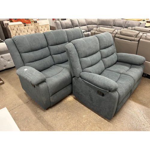 3249 - A Serrento dark grey pair of reclining sofas