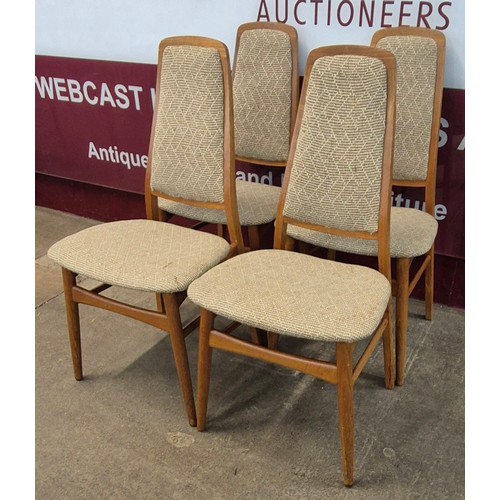 10 - A set of four Danish teak dining chairs