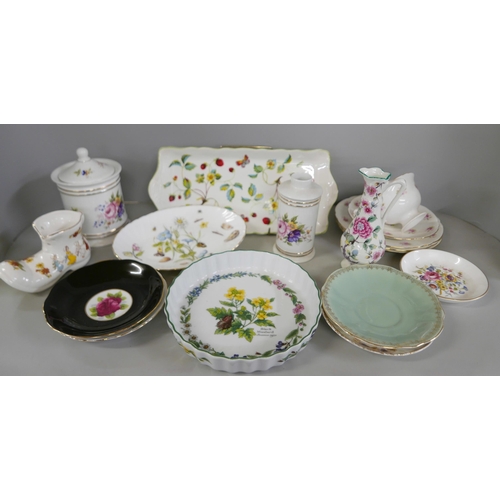 2234 - A box of mixed decorative china including Old Foley, Aynsley, Royal Worcester and Royal Albert **PLE... 