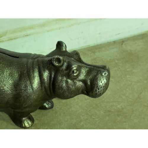 5134 - A cast metal hippo piggy bank* This lot is subject to VAT