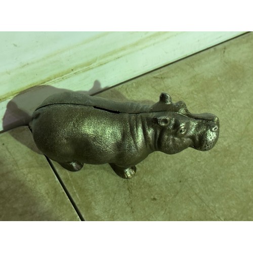 5134 - A cast metal hippo piggy bank* This lot is subject to VAT