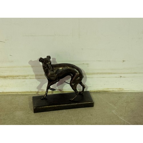 5142 - 2 cast metal dog ornaments including a retriever and greyhound* This lot is subject to VAT