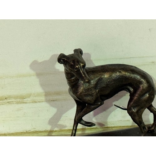 5142 - 2 cast metal dog ornaments including a retriever and greyhound* This lot is subject to VAT