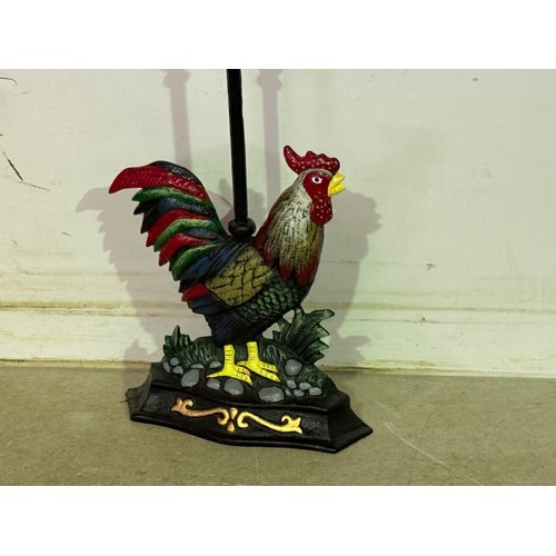 5148 - A cast metal Cockerel door stop with handle* This lot is subject to VAT