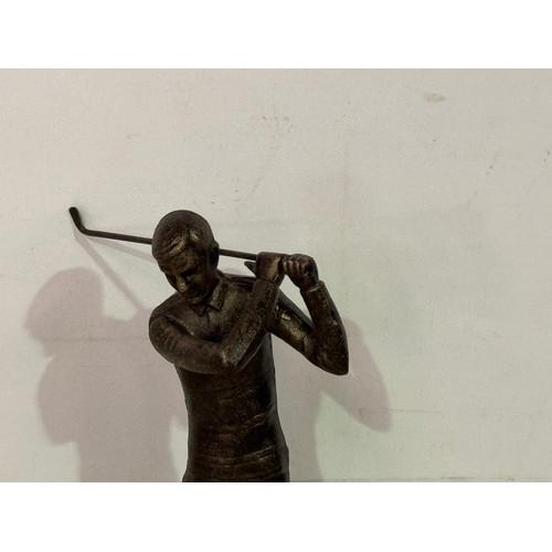 5122 - A Bronze finished cast metal golfer figurine* This lot is subject to VAT